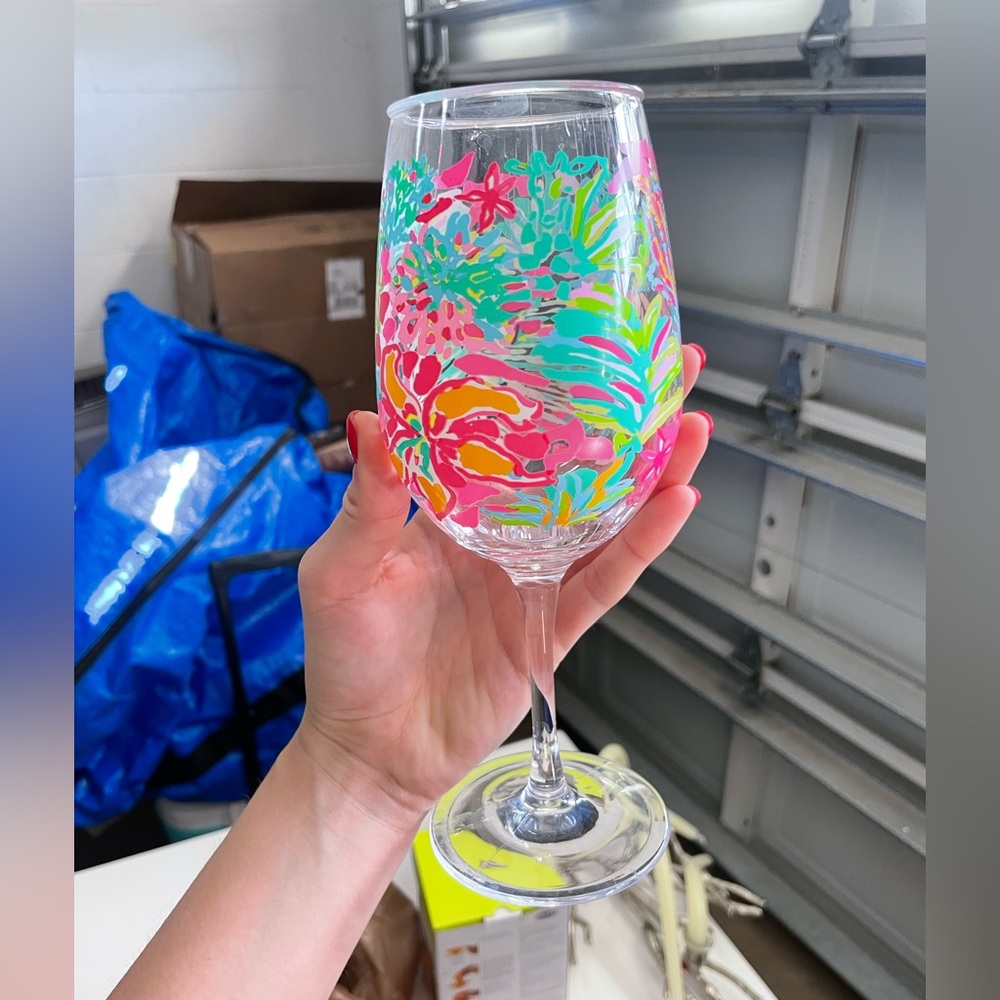 Lily Pulitzer Wine Glass